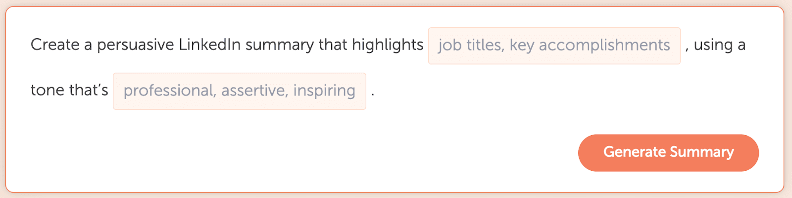 CoSchedule’s LinkedIn Summary Generator